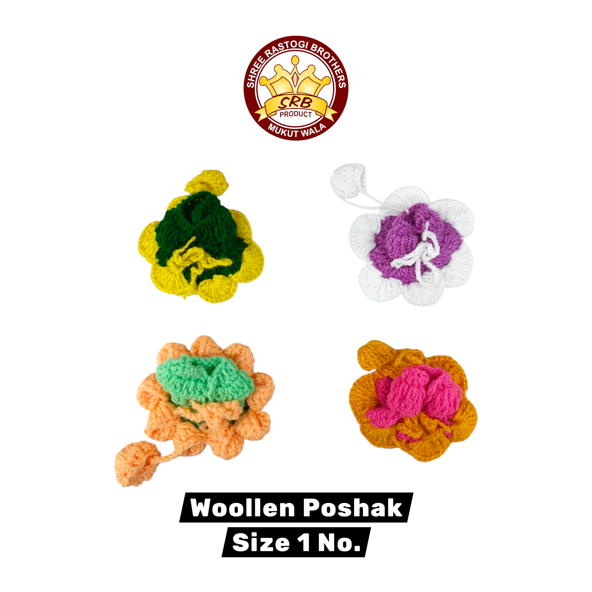 Woollen Poshak for Laddu Gopal (Mix Designs) (Set of 4 pcs.) D-01