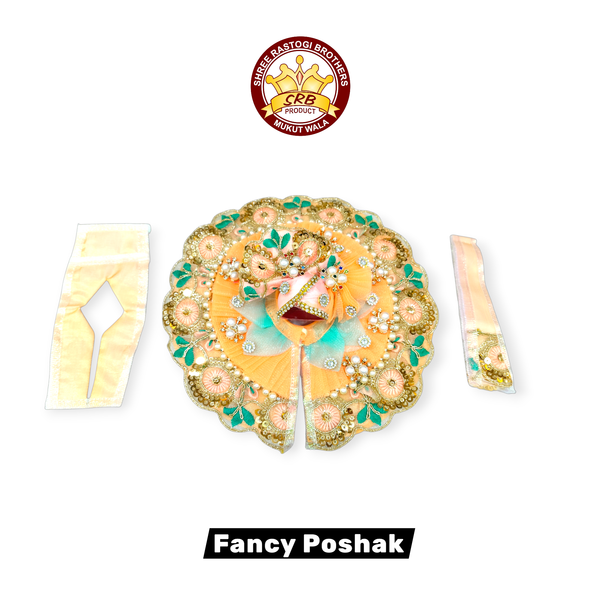 Double Color Sunflower Designed With Matching Pagdi Fancy Gol Poshak For Laddu Poshak (FGP-07)