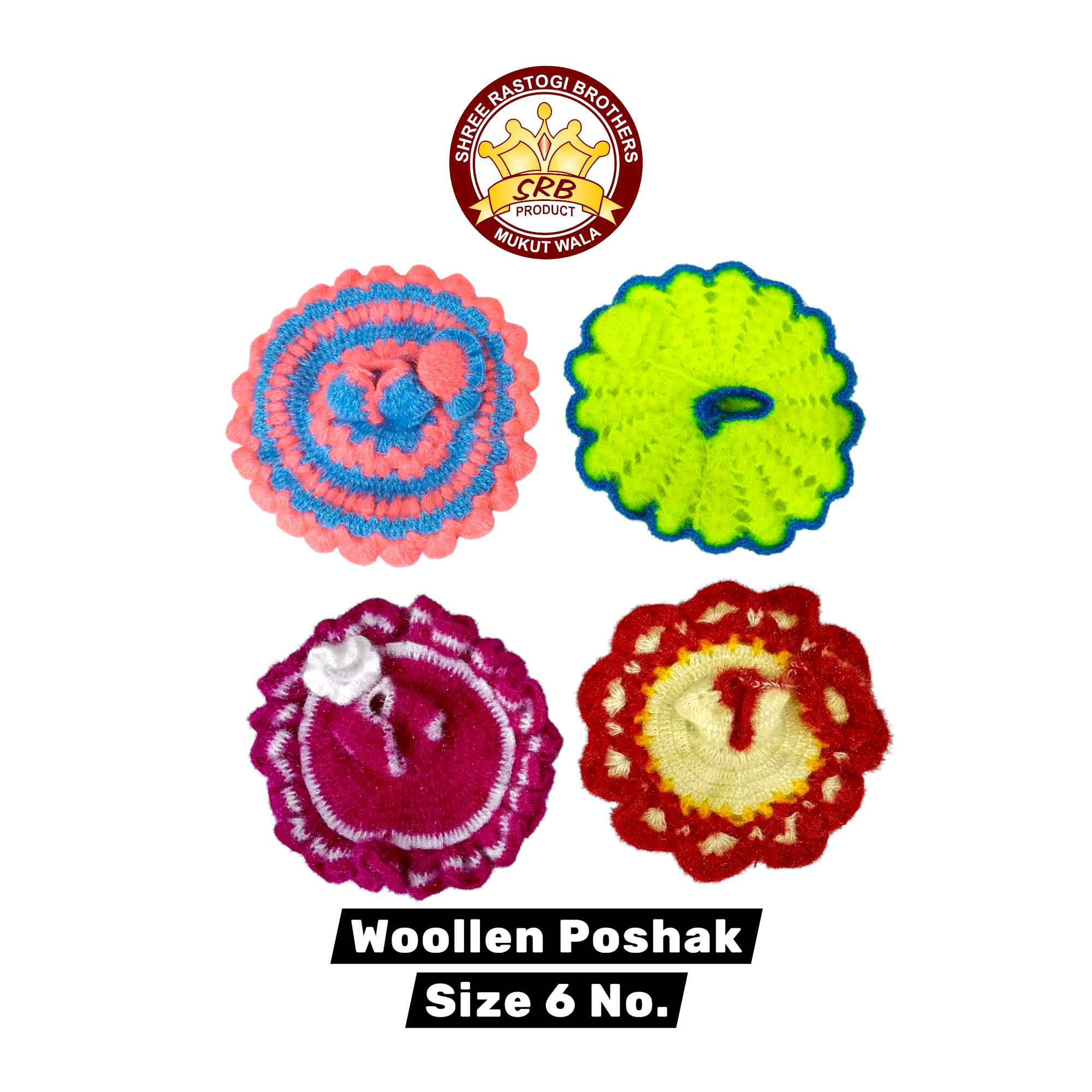 Shining Woollen Poshak for Laddu Gopal Idol (Set of 4 pcs.) D-02