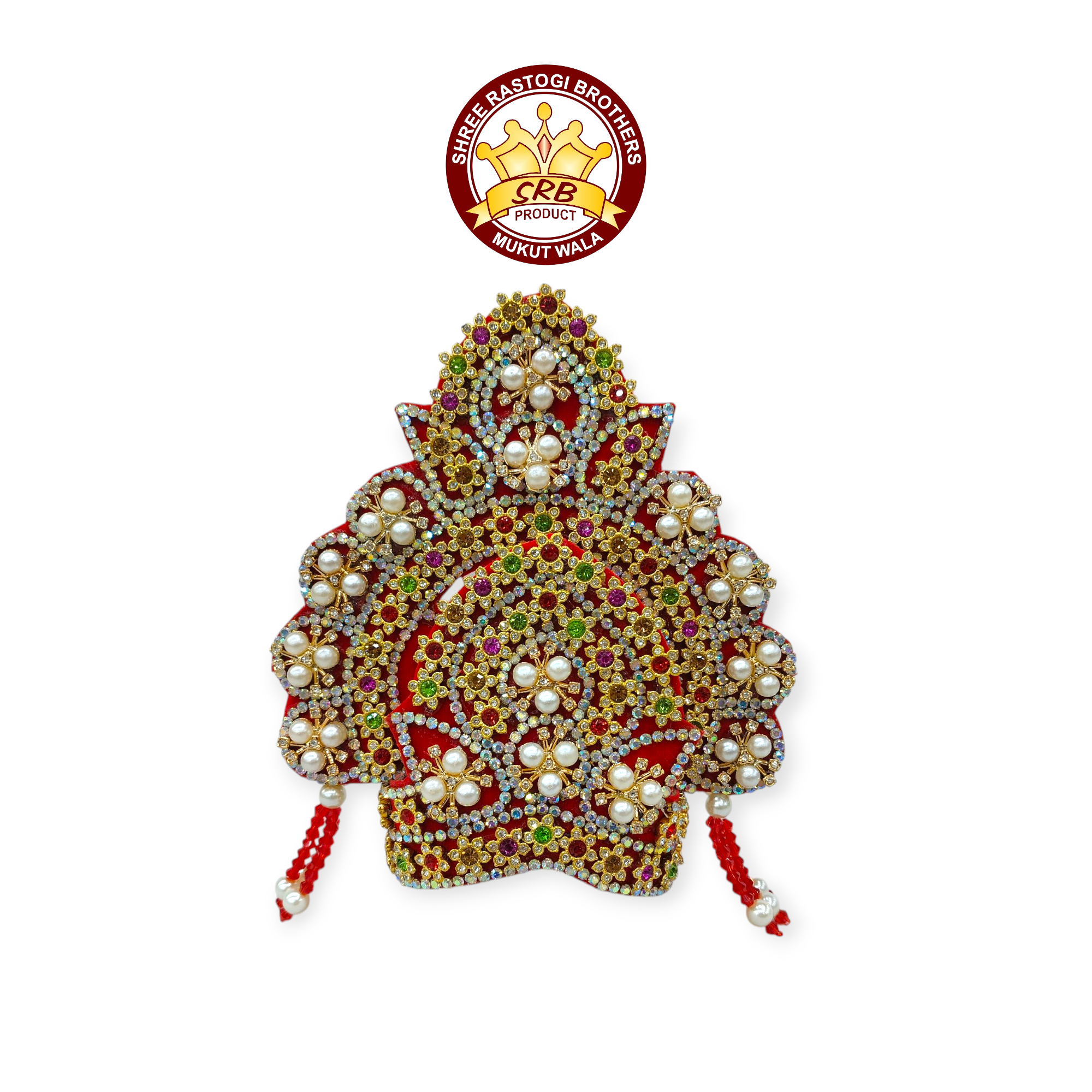 Handwork Moti Mukut For Radha Krishna