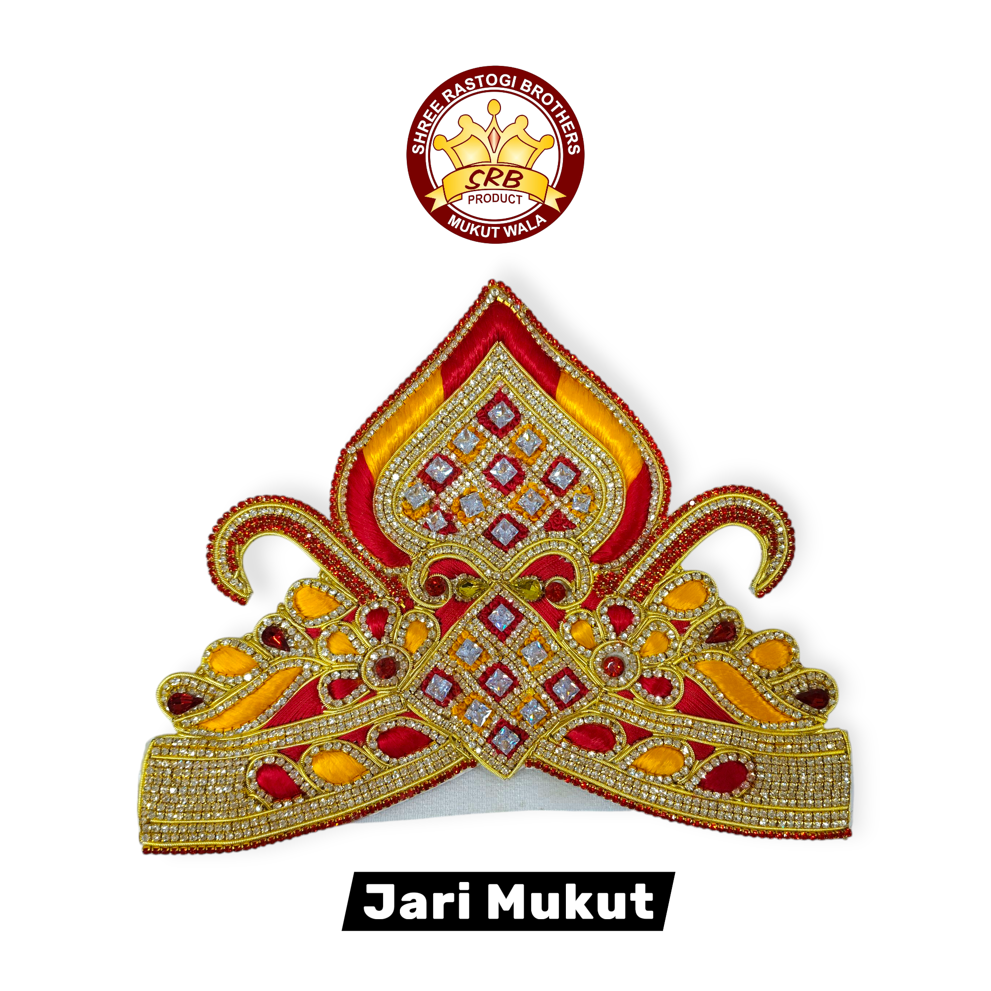 Jari Embroidery Mukut For All Gods Idol