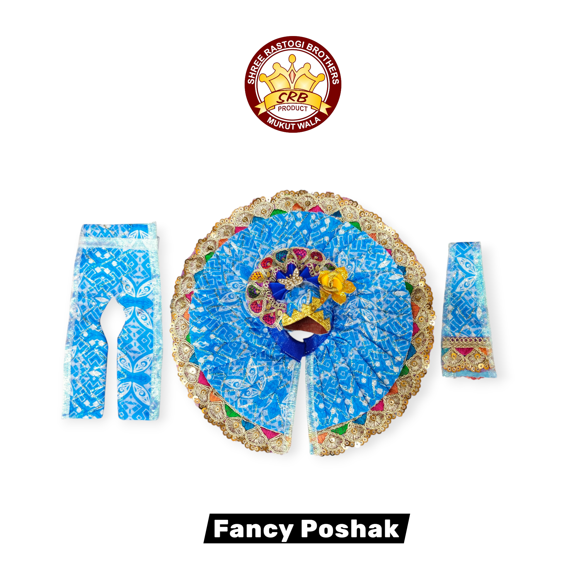 Cotton Fabrick Double Color Fancy Poshak For Laddu Poshak (FGP-10)