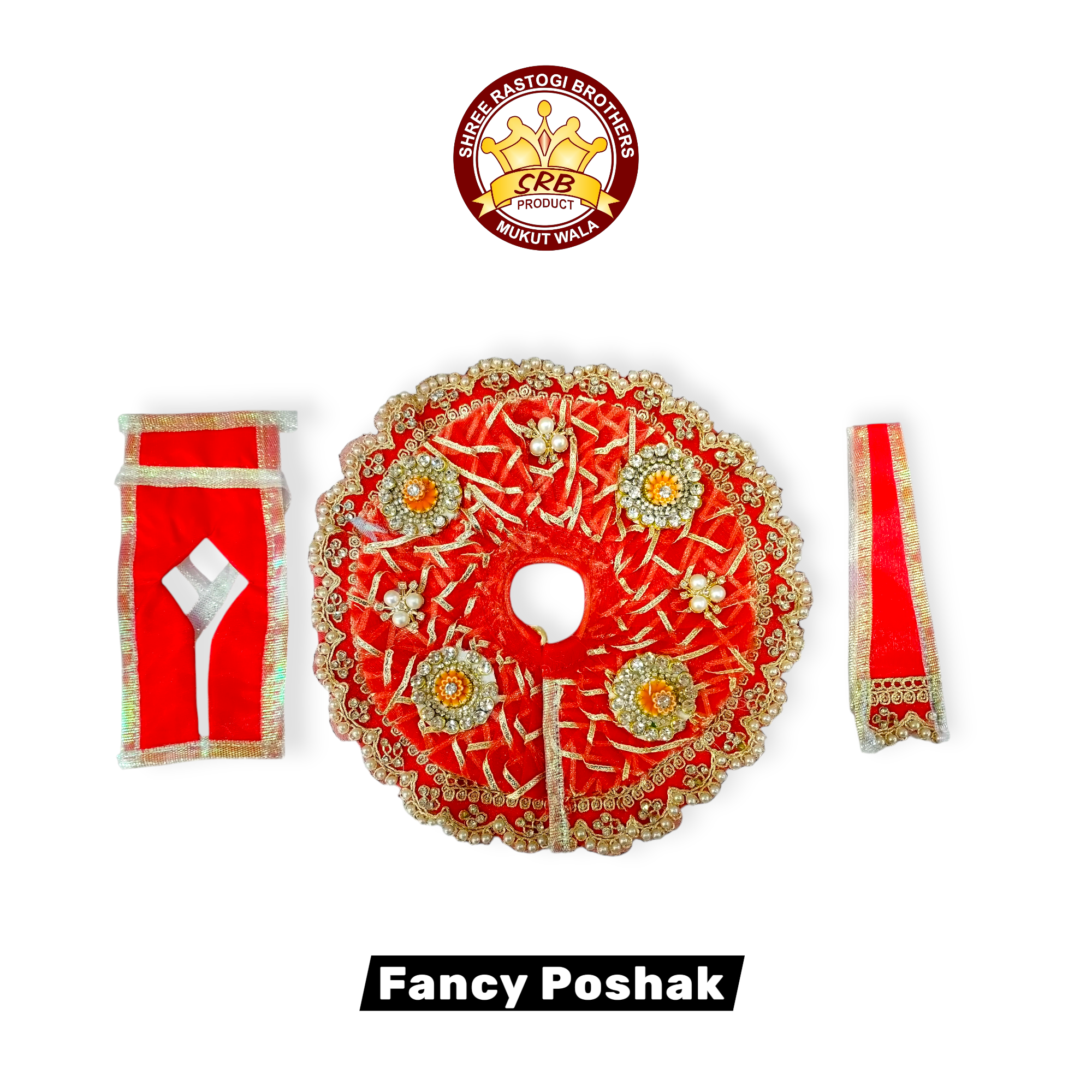 Beautiful Heavy Net Fancy Dress For Laddu Gopal With Patka & Choli (FGP-11)