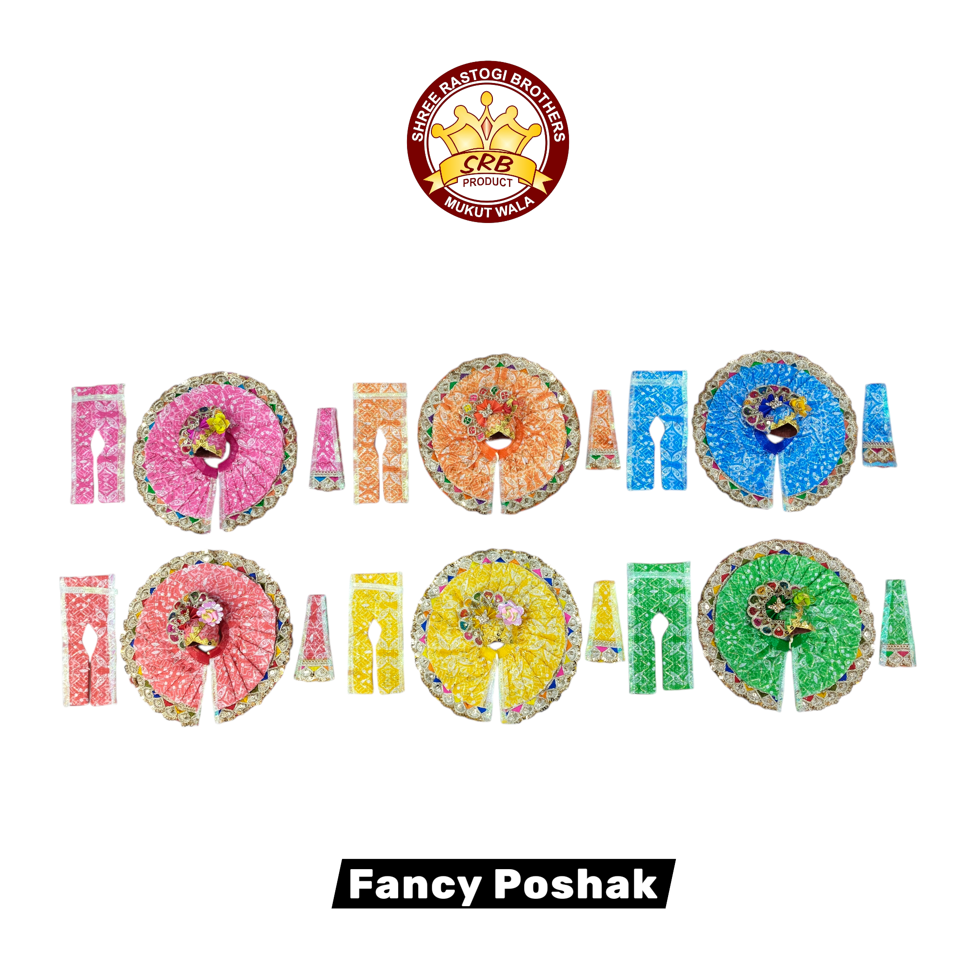Cotton Fabrick Double Color Fancy Poshak For Laddu Poshak (FGP-10)
