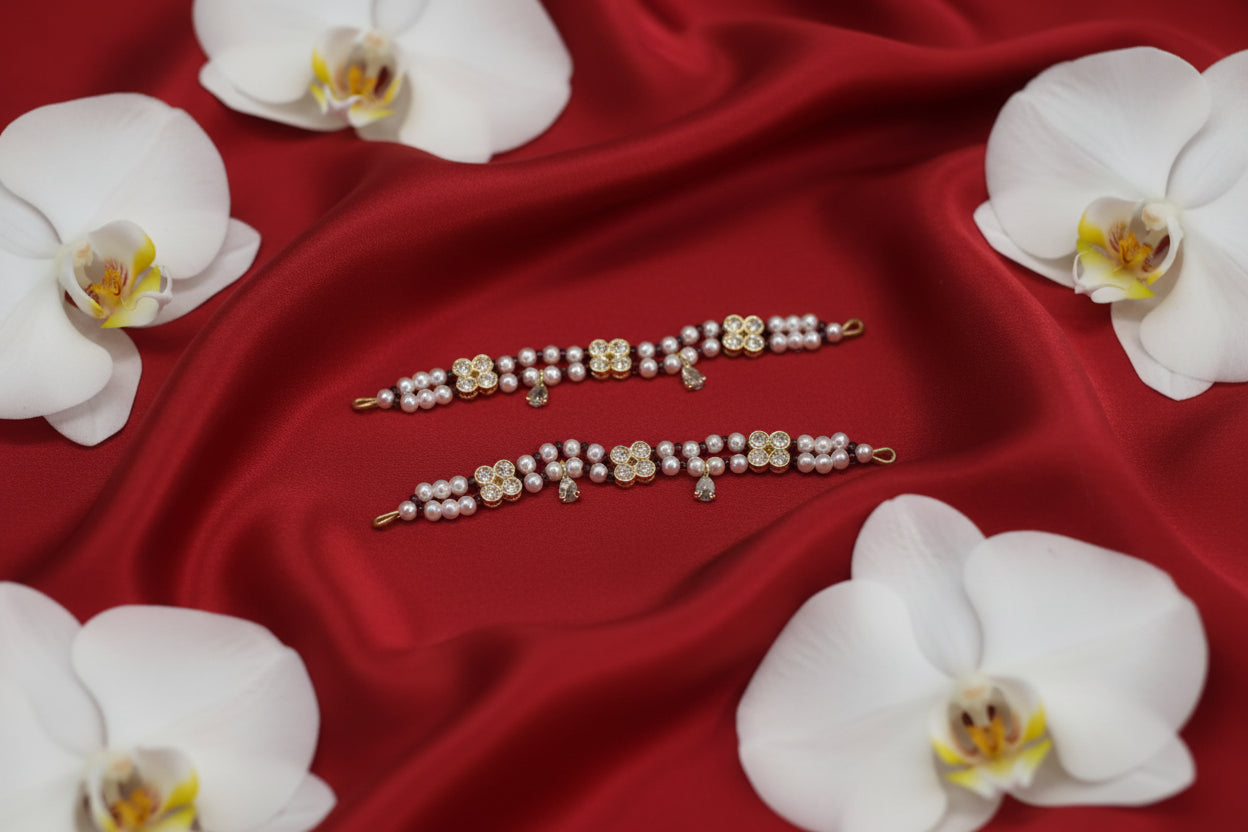 AD Beaded Anklet For Ladoo Gopal And Radha Krishna