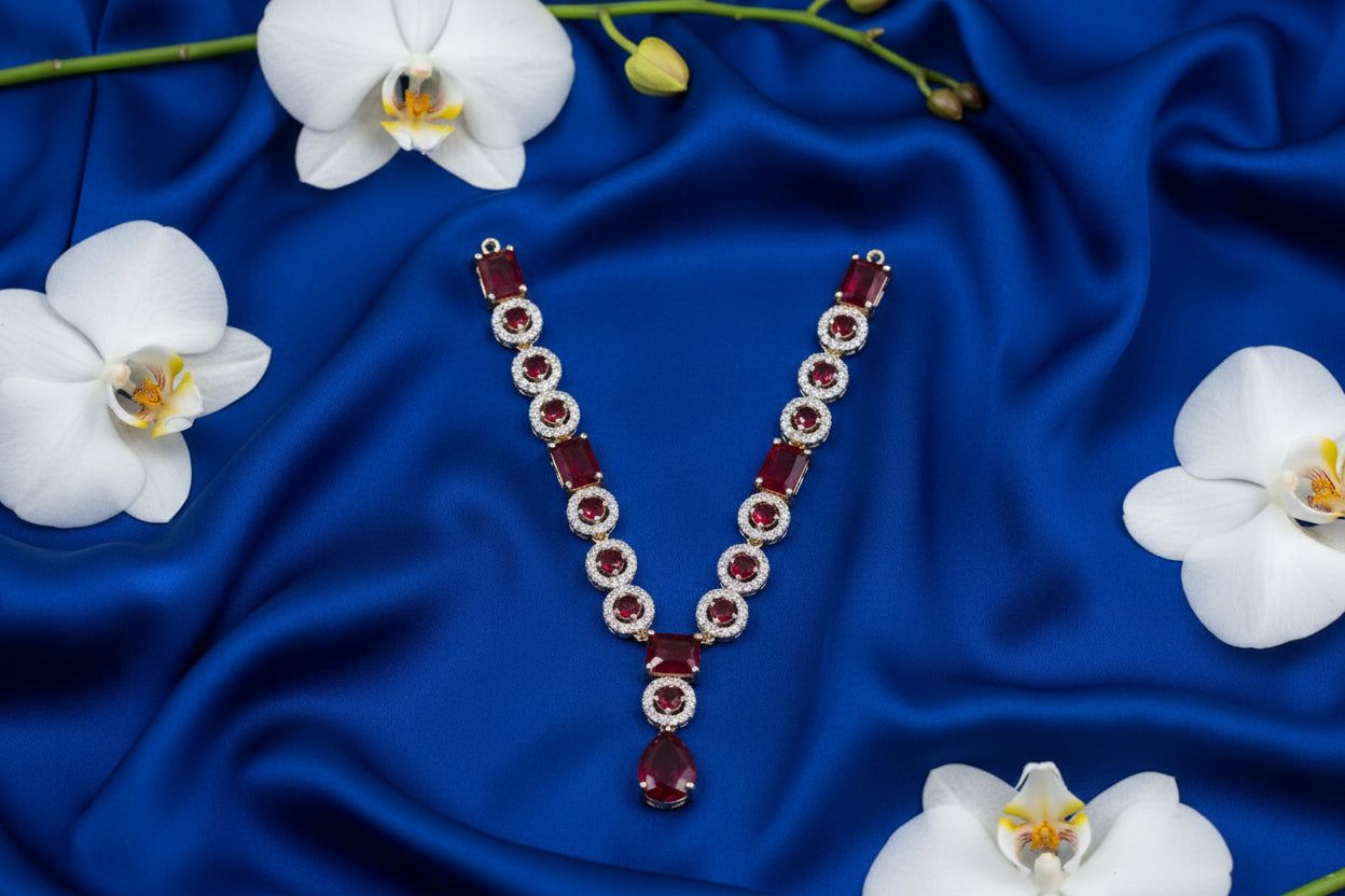 Ruby Ratan AD Mala For Deities