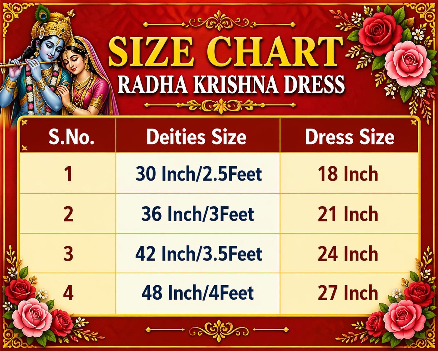 Fancy RK Set For The Lord Radha krishna Deities