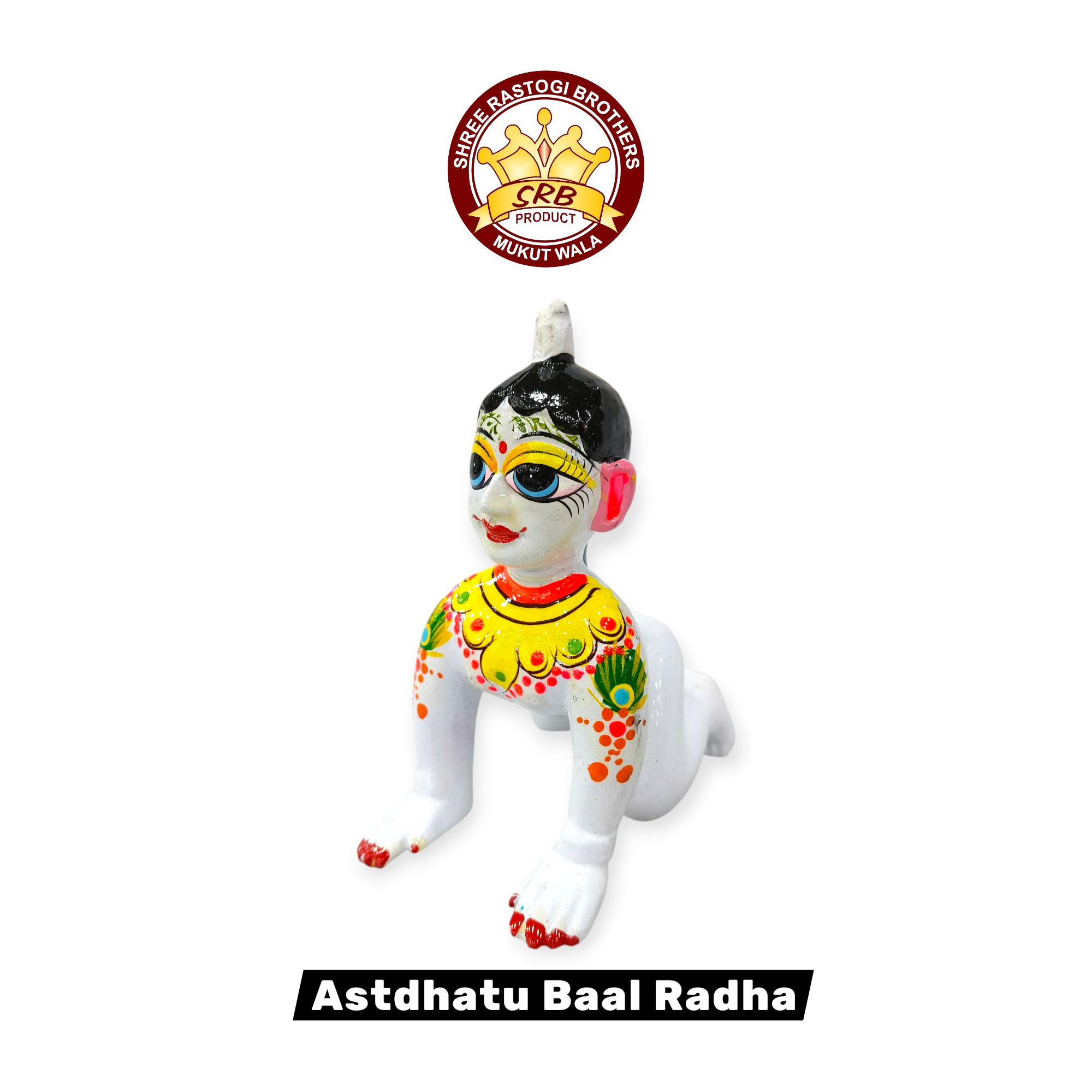 Baal Radha Brass Statue With Shringar