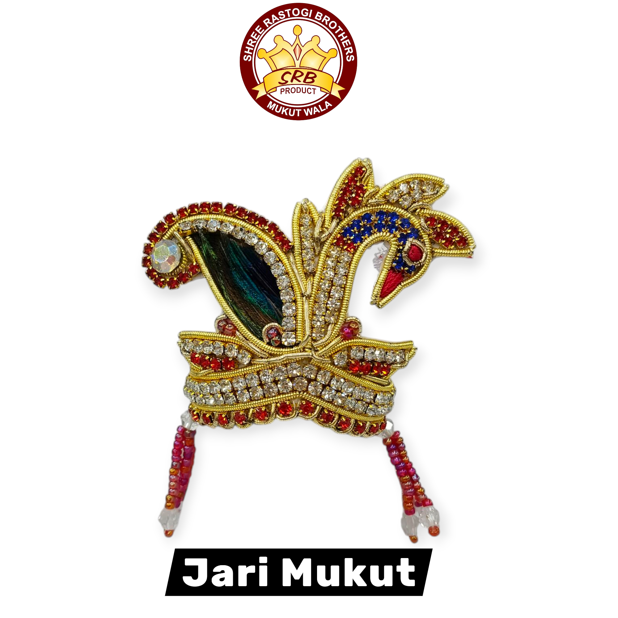 Jari Embroidery Mukut For All God Idol