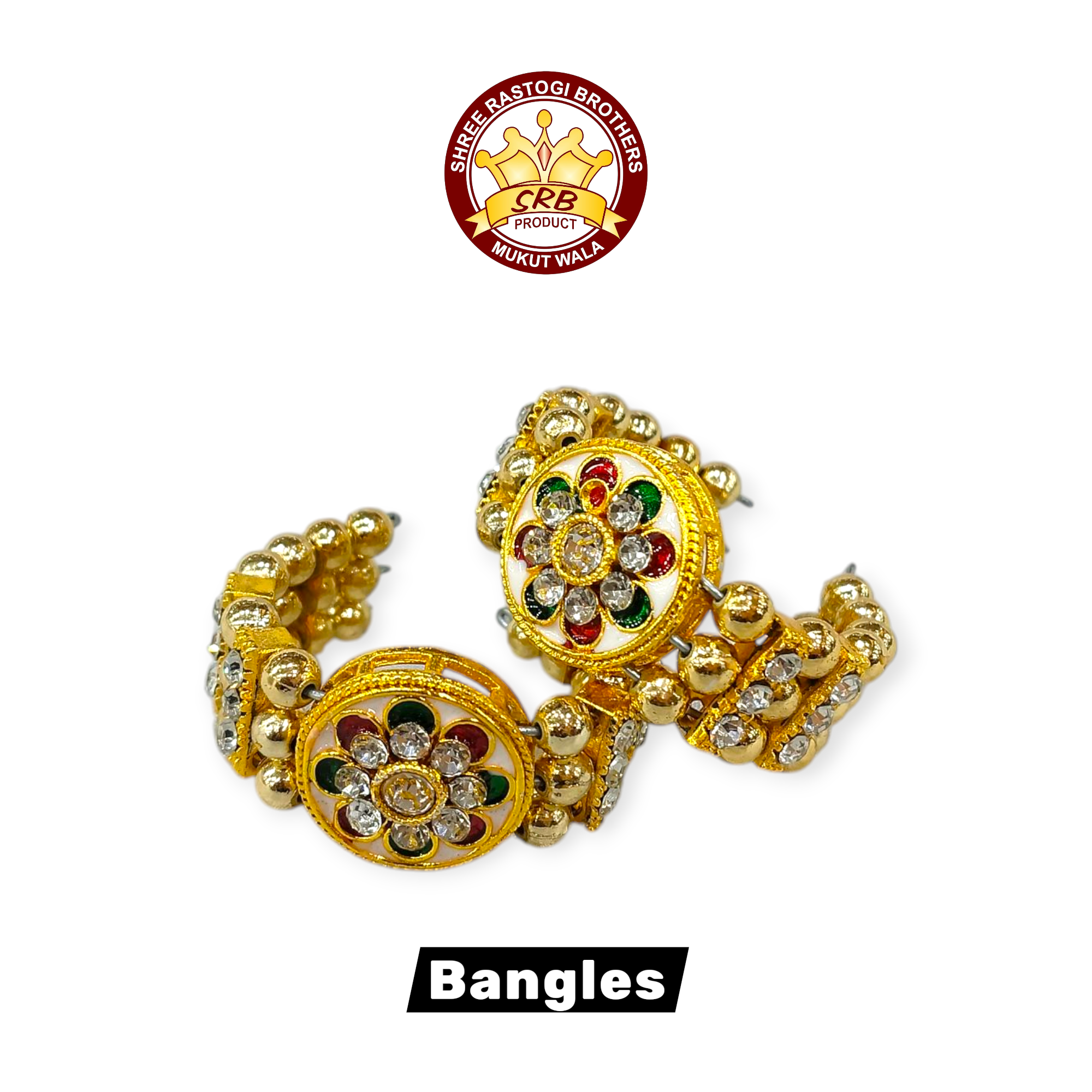 Gold Plated Bangles / Golden Pearl Bangles For God & Goddesses Idol