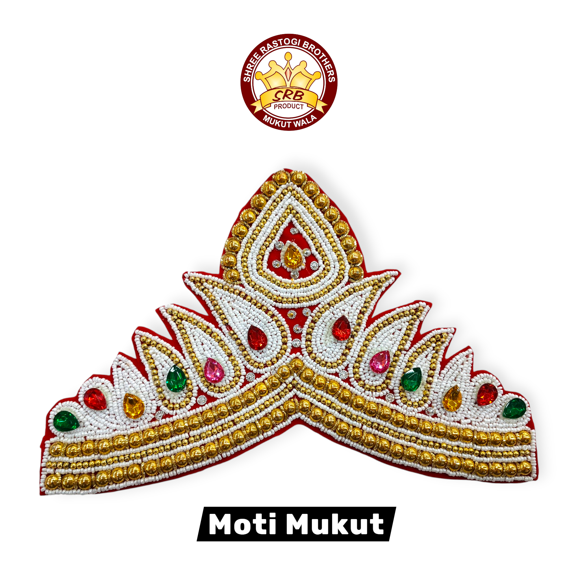 White Color Moti Mukut, For All God Idol
