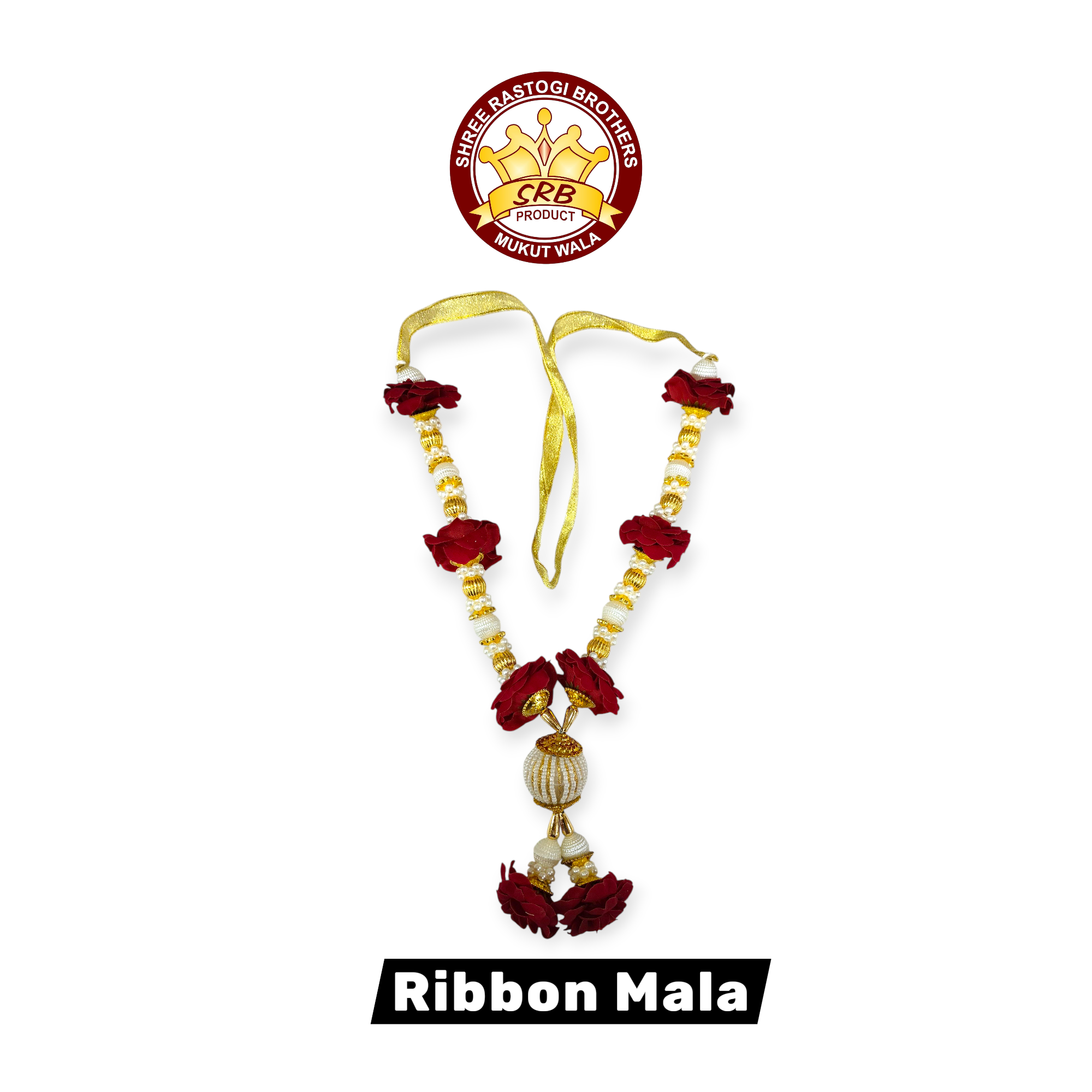 Maroon And Cream Satan Mala For God Idol And Photo Frame
