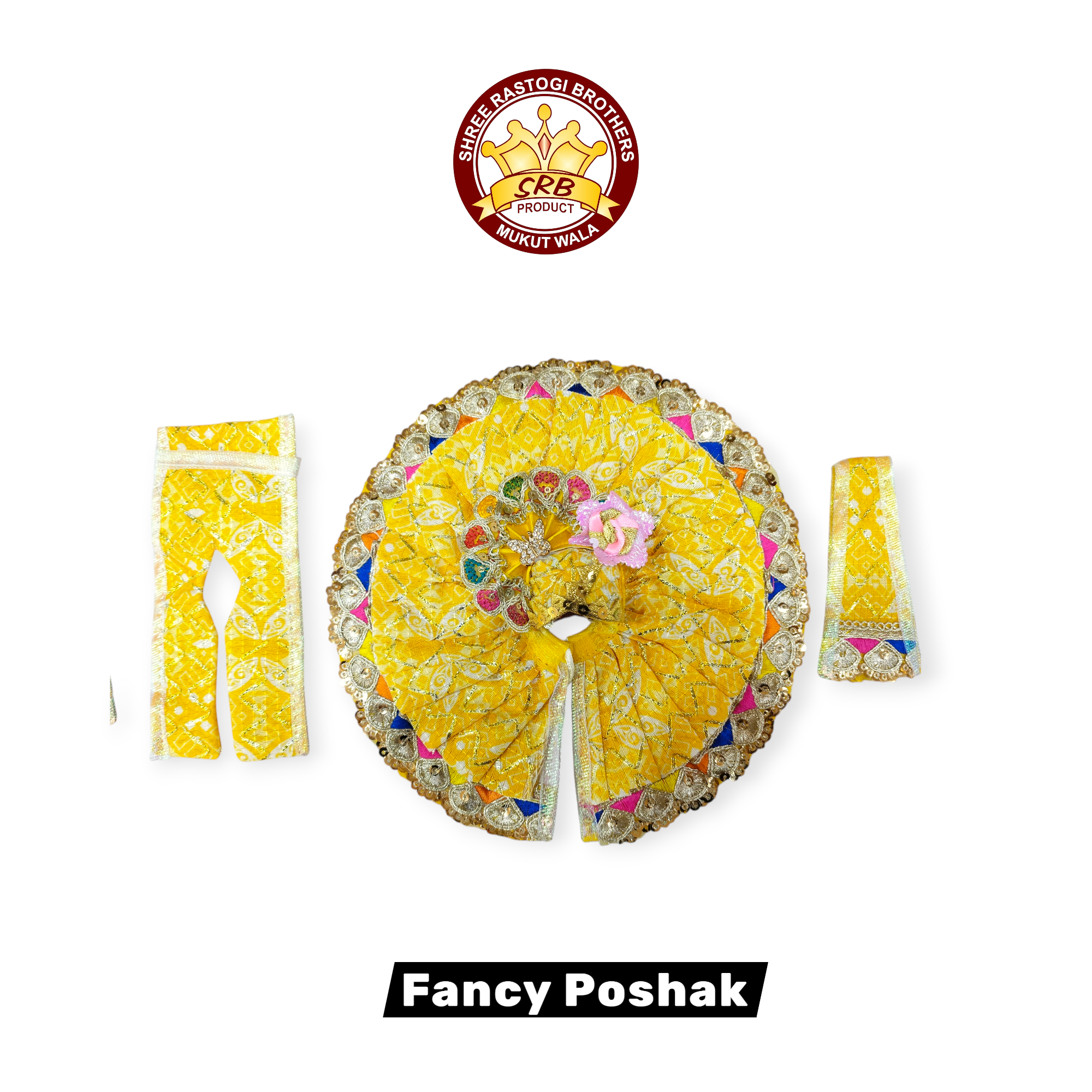 Cotton Fabrick Double Color Fancy Poshak For Laddu Poshak (FGP-10)