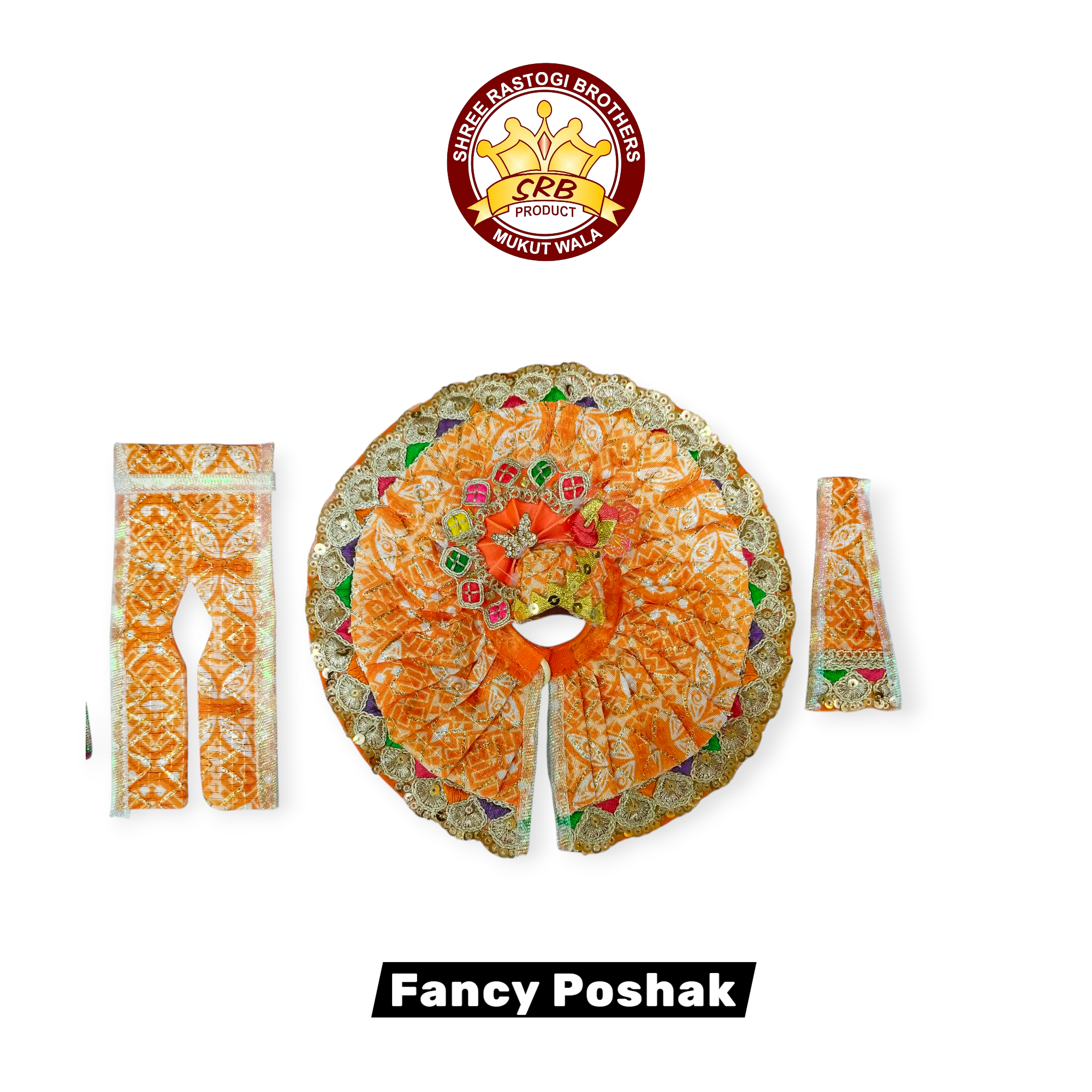 Cotton Fabrick Double Color Fancy Poshak For Laddu Poshak (FGP-10)