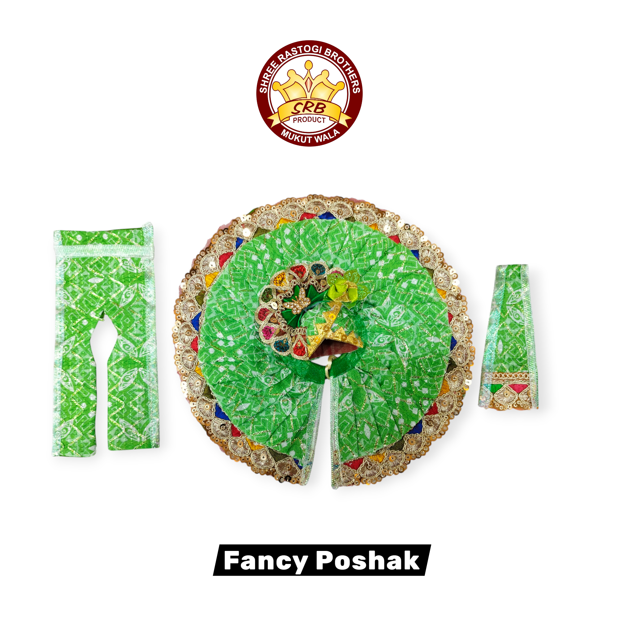Cotton Fabrick Double Color Fancy Poshak For Laddu Poshak (FGP-10)