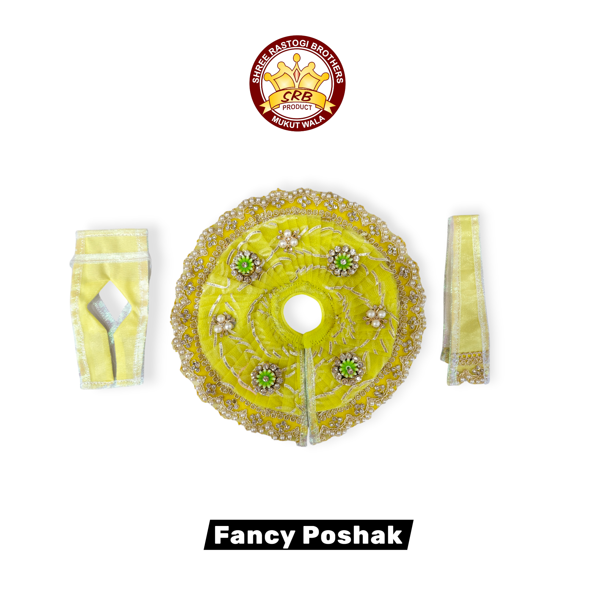 Beautiful Heavy Net Fancy Dress For Laddu Gopal With Patka & Choli (FGP-11)