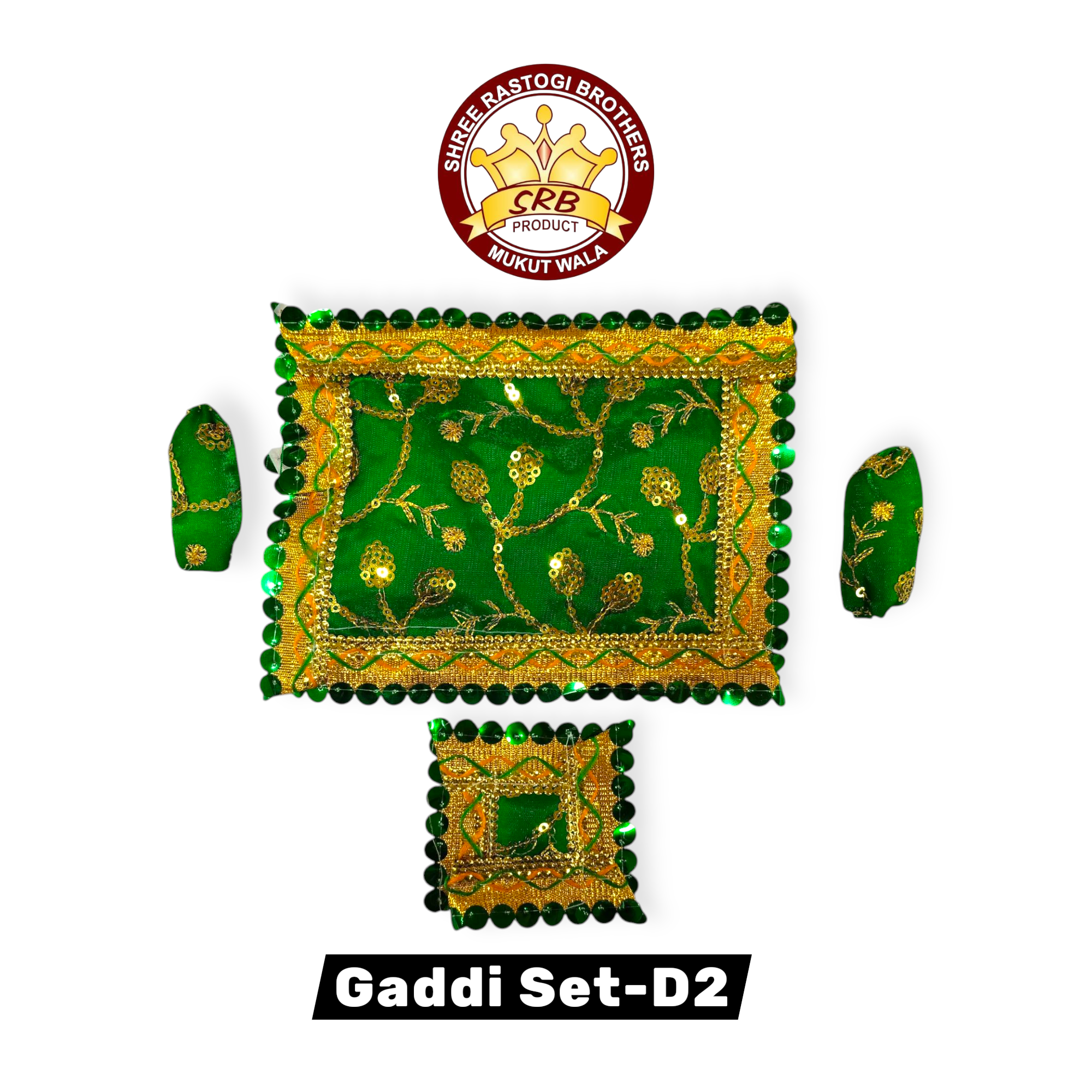 Laddu Gopal Comfortable Soft Gaddi Set With Two Cushion