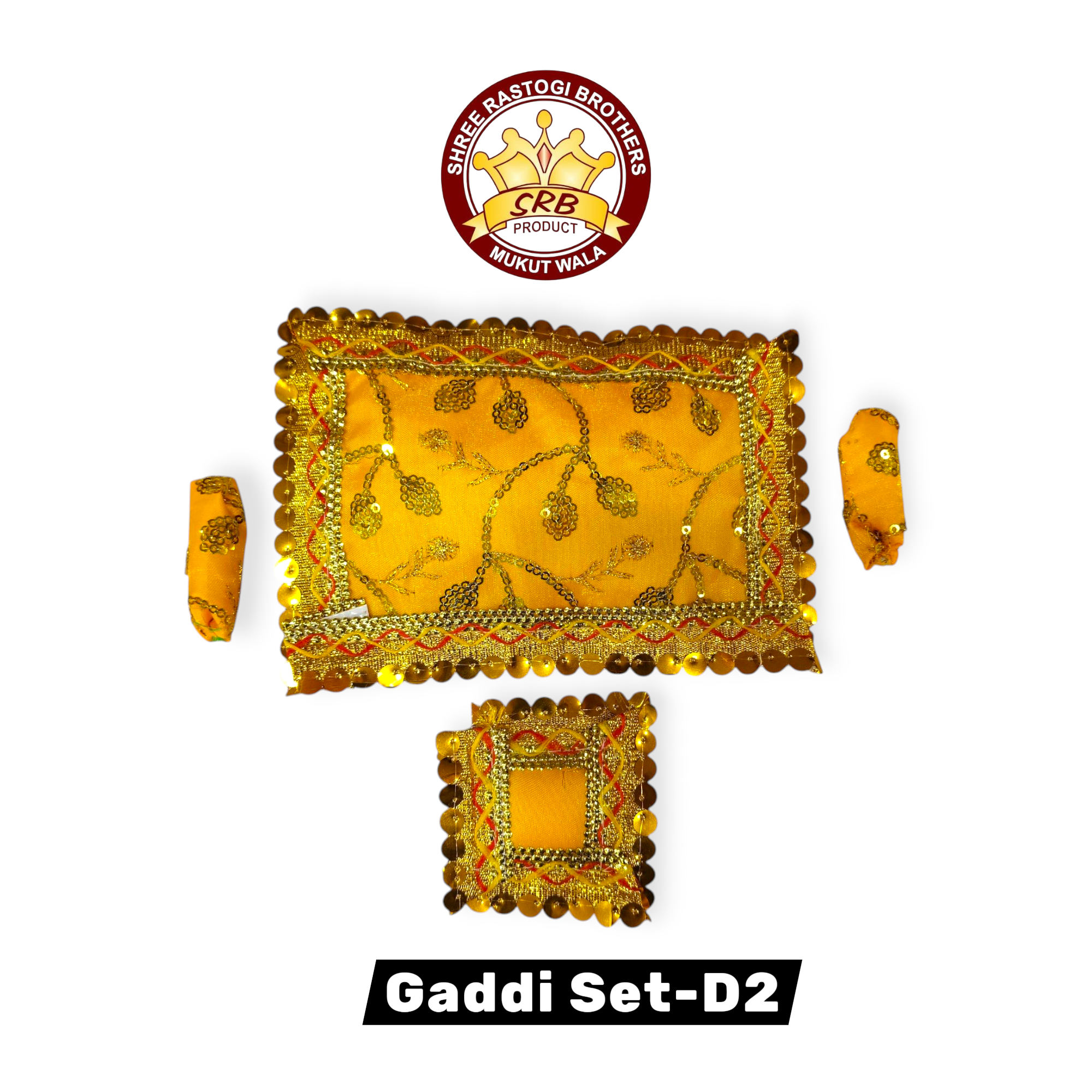 Laddu Gopal Comfortable Soft Gaddi Set With Two Cushion