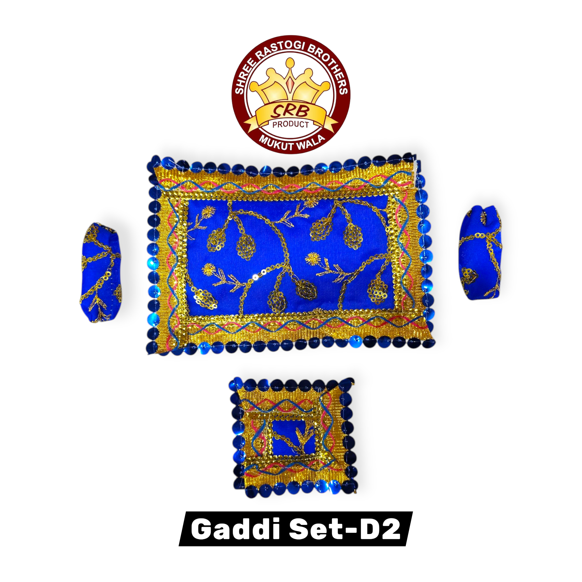 Laddu Gopal Comfortable Soft Gaddi Set With Two Cushion